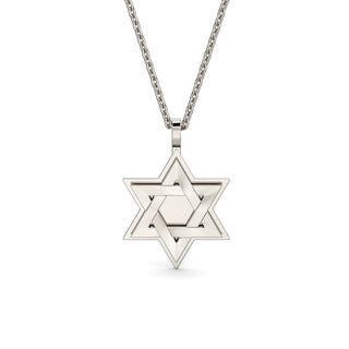 Two Layered Modernist Star of David Pendant Necklace
