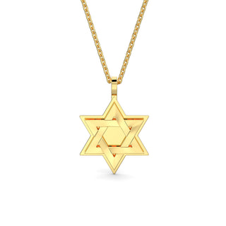 Two Layered Modernist Star of David Pendant Necklace