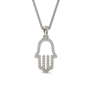 EZ - 018 Gold & Diamond Minimalist Chamsa Pendant - Zahav® Fine Jewelry
