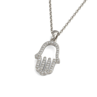 EZ - 018 Gold & Diamond Minimalist Chamsa Pendant - Zahav® Fine Jewelry