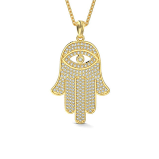 EZ - 019 Chamsa Evil Eye Diamond Pendant - Zahav® Fine Jewelry