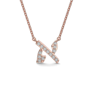 EZ - 071 Diamond Crusted Hebrew Letter Initial Gold Pendant - Zahav® Fine Jewelry