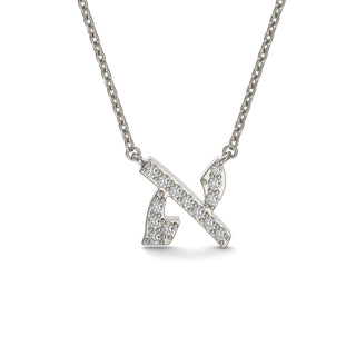 EZ - 071 Diamond Crusted Hebrew Letter Initial Gold Pendant - Zahav® Fine Jewelry