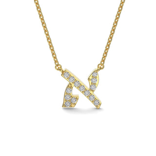 EZ - 071 Diamond Crusted Hebrew Letter Initial Gold Pendant - Zahav® Fine Jewelry