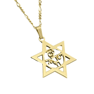 Am Israel Chai Magen Star of David in Solid Gold - Zahav® Fine Jewelry