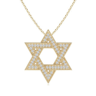 Gold & Diamond Magen Star of David Pendant Necklace - Zahav.Gold