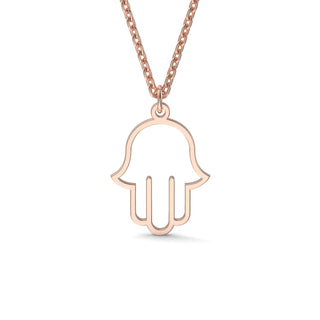 Solid Gold Hamsa Pendant Necklace - Zahav® Fine Jewelry